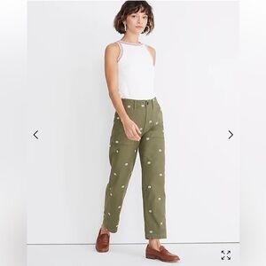 Madewell Griff Fatigue Pants: Daisy Embroidered Edition